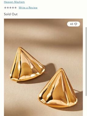 Heaven Mayhem Polished Gold Pointelle Clip-On Earrings
